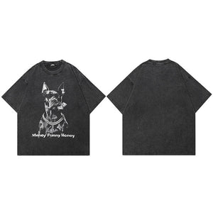 Y2K Oversized Graphic T Shirt Black