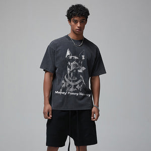 Y2K Oversized Graphic T Shirt Black