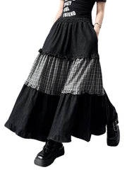 Y2K Patchwork Denim Skirt