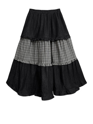 Y2K Patchwork Denim Skirt
