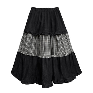 Y2K Patchwork Denim Skirt