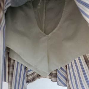 Y2K Patchwork Skirt Striped