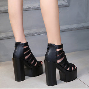 Y2K Peep Toe Sandals Shoes