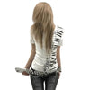 Y2k Piano Key Print Top