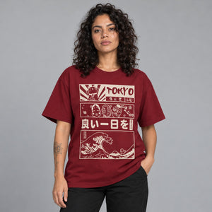 Y2K Print Shirt Cotton – worn by a woman