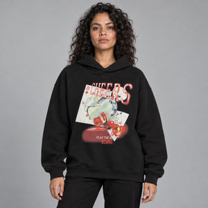 Y2K Pullover Hoodie Oversized – worn by a woman