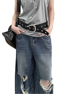 Y2K Ripped Hole Jeans Women's