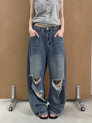 Y2K Ripped Hole Jeans Women's
