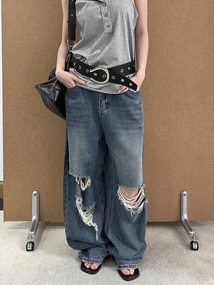 Y2K Ripped Hole Jeans Women's