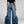 Y2K Ruffle Hem Blue Jeans Women's