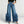 Y2K Ruffle Hem Blue Jeans Women's