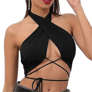 Y2K Sexy Sleeveless Crop Top - product view on white background