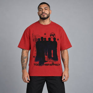 Y2K Shadow Print T Shirt – worn by a man