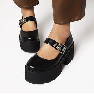 Y2K Shoes Buckle Strap