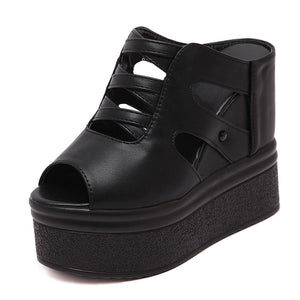 Y2K Shoes Leather Backless