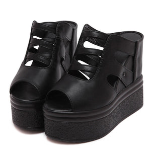 Y2K Shoes Leather Backless