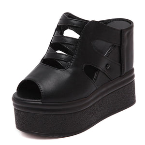 Y2K Shoes Leather Backless