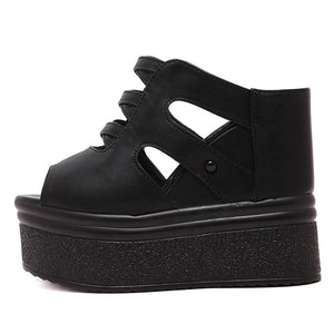 Y2K Shoes Leather Backless