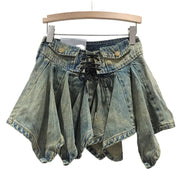Y2K Short Denim Skirt Pleated