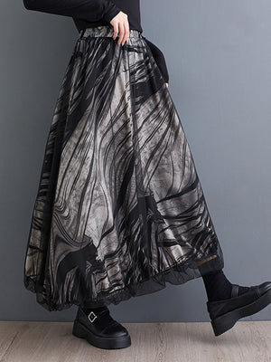 Y2K Skirt Black Dot Printed