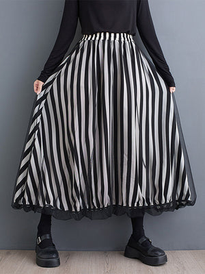 Y2K Skirt Black Dot Printed