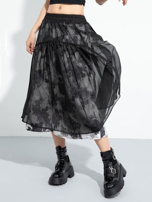 Y2K Skirt Spliced Printed