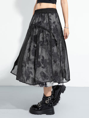 Y2K Skirt Spliced Printed