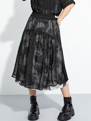 Y2K Skirt Spliced Printed