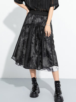 Y2K Skirt Spliced Printed