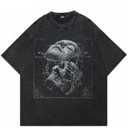 Camiseta con estampado de calavera Y2K