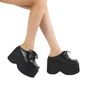 Y2K Solid Black Platform Shoes