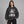 Y2K Streetwear Hoodie Faded Black – worn by a woman
