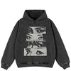 Y2K Streetwear Hoodie Faded Black