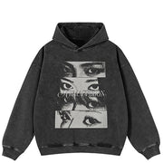 Y2K Streetwear Hoodie Faded Black