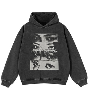 Y2K Streetwear Hoodie Faded Black
