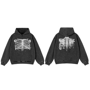 Y2K Style Skeleton Graphic Hoodie