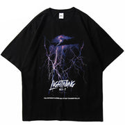 Camiseta con estampado de relámpagos Y2K