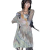 Y2k Tie-dye Mesh Tops