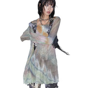 Tops Y2k de Malla Tie-Dye
