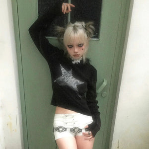 Y2K Top Aesthetics Star Print