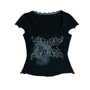 Y2K Top Lace Patchwork