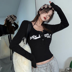 Y2K Top Long-sleeved New