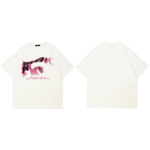 Y2K Twisted Blurry Letters Graphic Tees