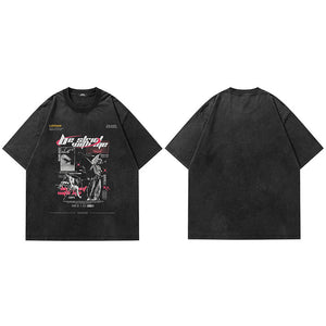 Y2K Vintage Graphic Black T Shirt