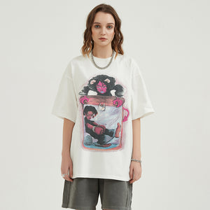 Y2K White Shirt Graphic Casual