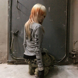 Y2K Womens Tops Gray