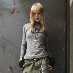 Y2K Womens Tops Gray