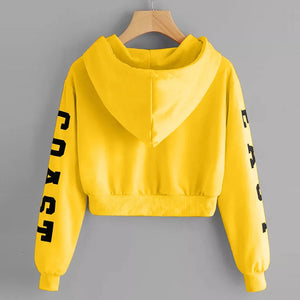 Yellow Cropped Hoodie