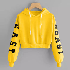 Yellow Cropped Hoodie