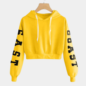 Yellow Cropped Hoodie